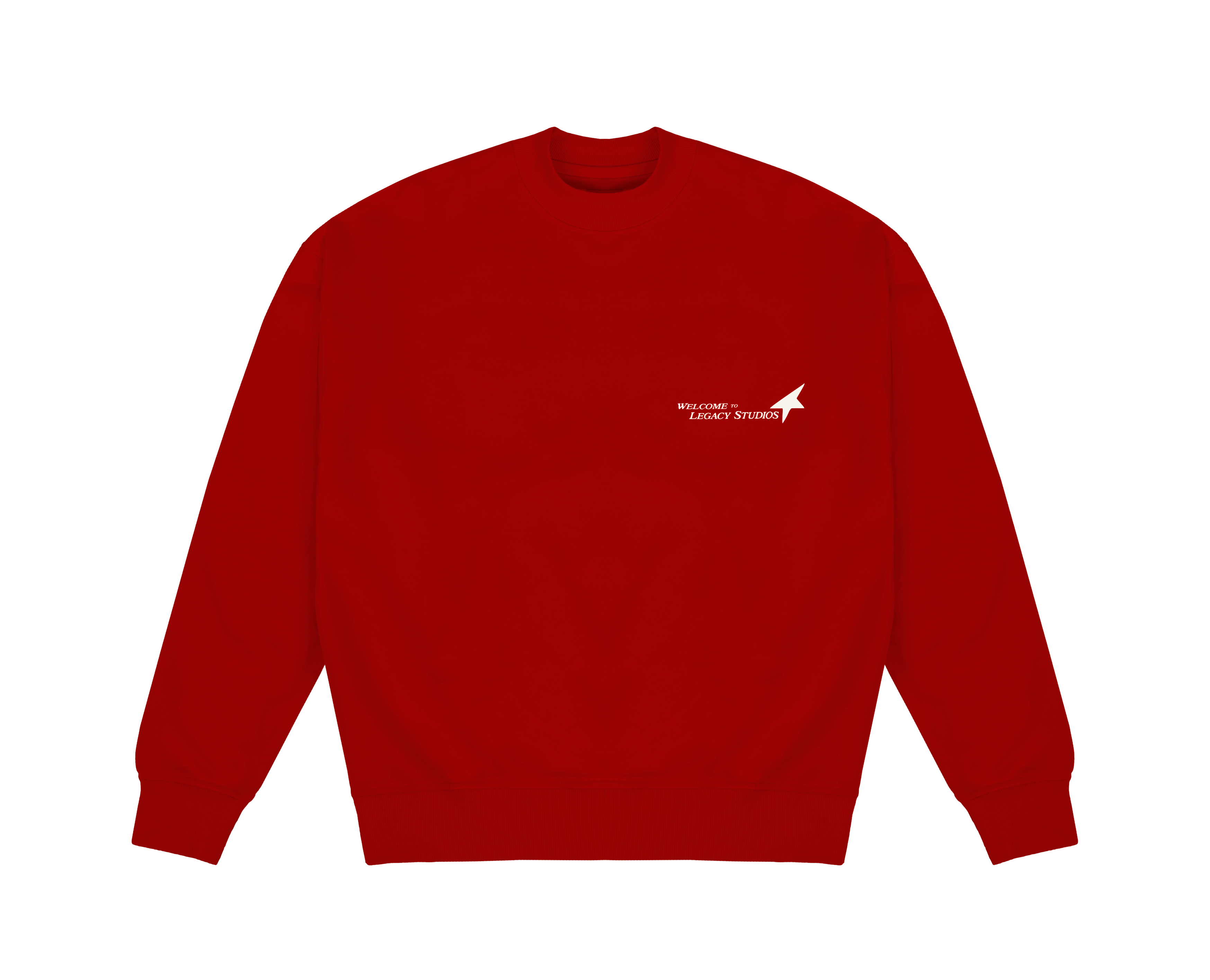 Red Mock Neck Puff Print Sweatshirt